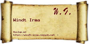 Windt Irma névjegykártya